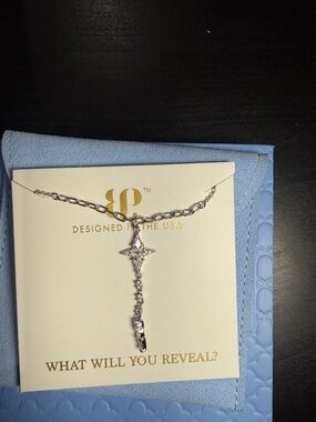 Dainty Silver Star Drop Necklace - Silver